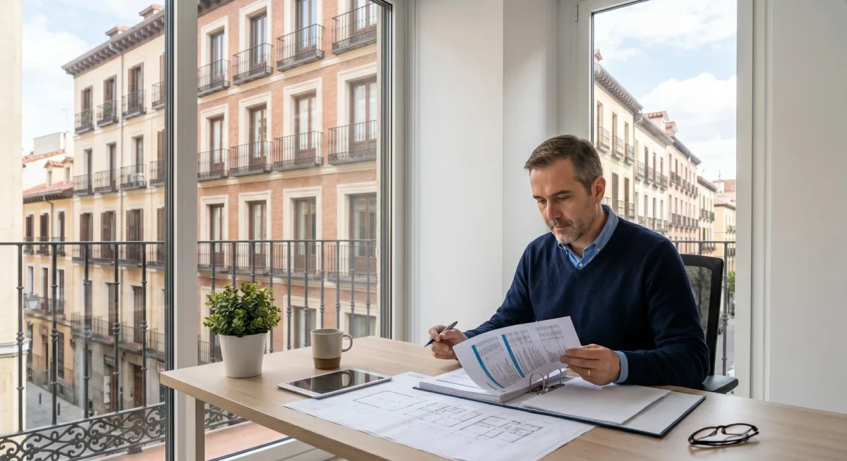 técnico revisando un presupuesto