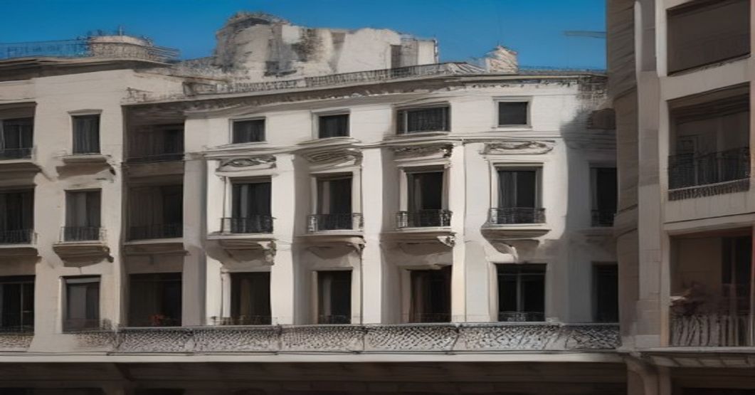 Pintura de fachada de edificio en Madrid